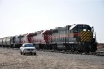 Paused grain train in the yard